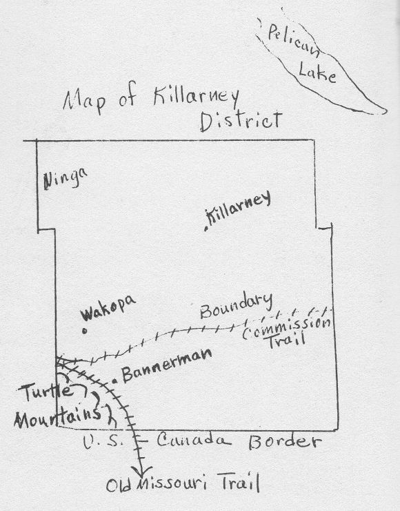 Map showing Location of Bannerman Manitoba